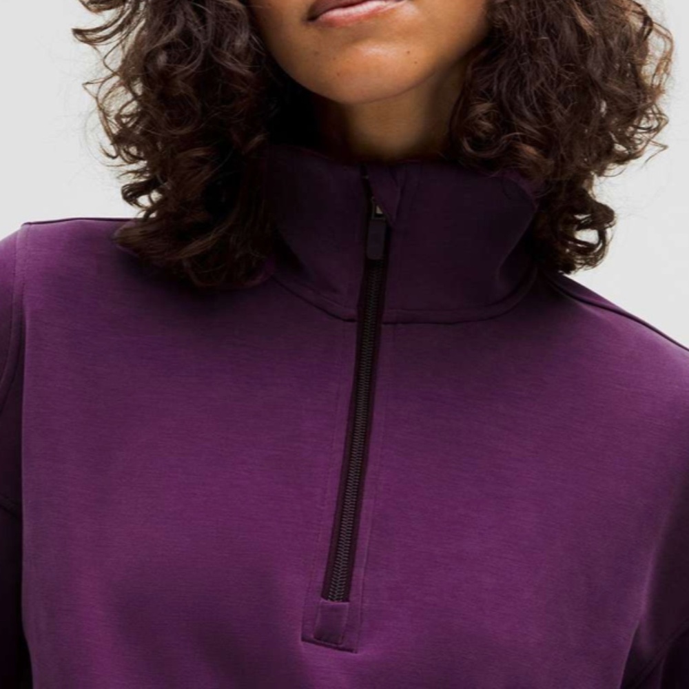 💜 Lululemon | Brushed Softstreme Half Zip | Dramatic Magenta | Size 10 💜 - Picture 4 of 9